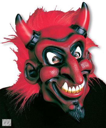 Belzebub Maske mit rotem Haar