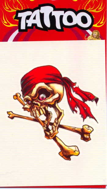 Piraten Tattoo Rotes Bandana