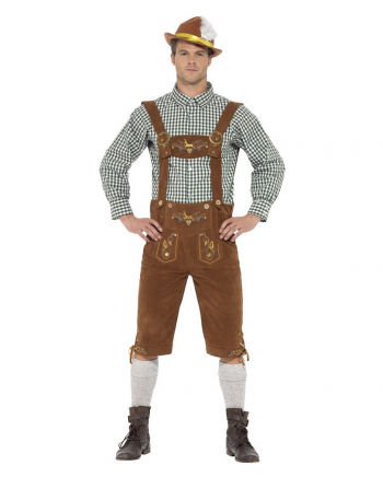Bayern-Kostüm Lederhose mit Karohemd