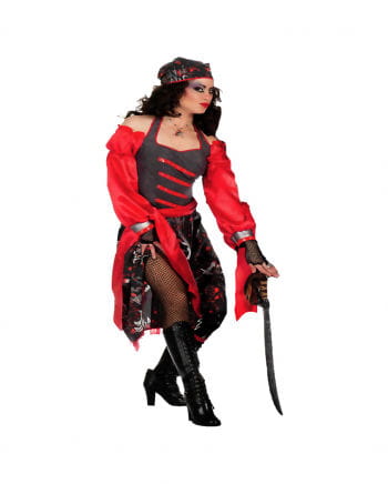 Totenkopf Piratin Kostüm Plus Size
