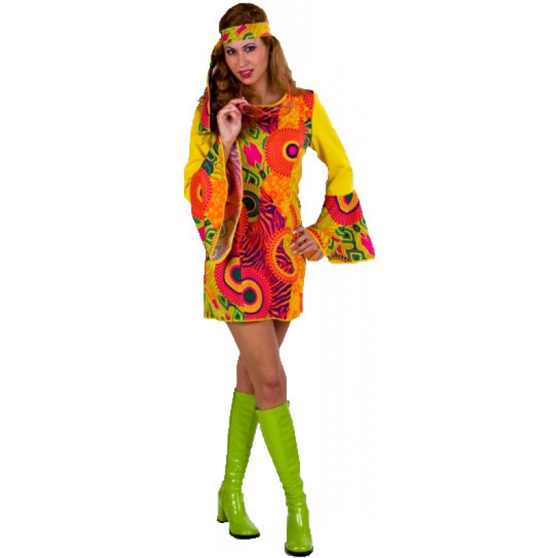70er Hippie Delia Kostüm-Damen 34/36