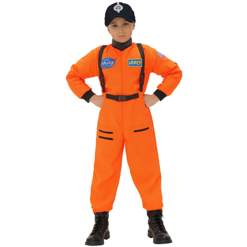 Astronaut Kinderkostüm orange-Kinder 140