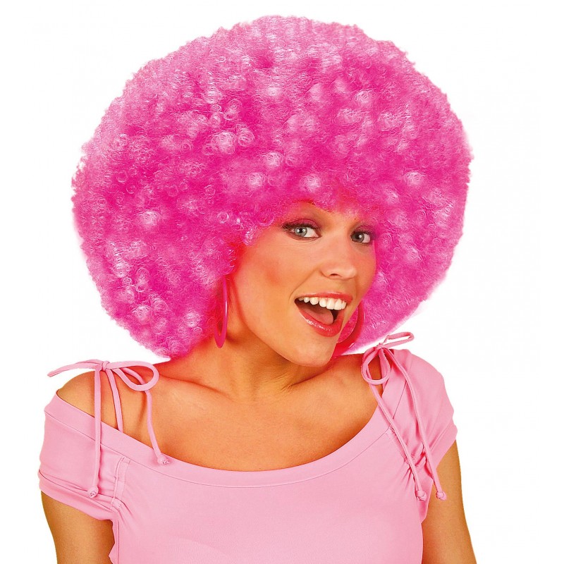 Superlocken Afro Perücke neon-pink