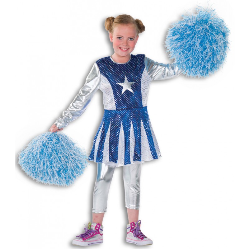 Cheerleader Sweetie Kinderkostüm blau-Kinder 164