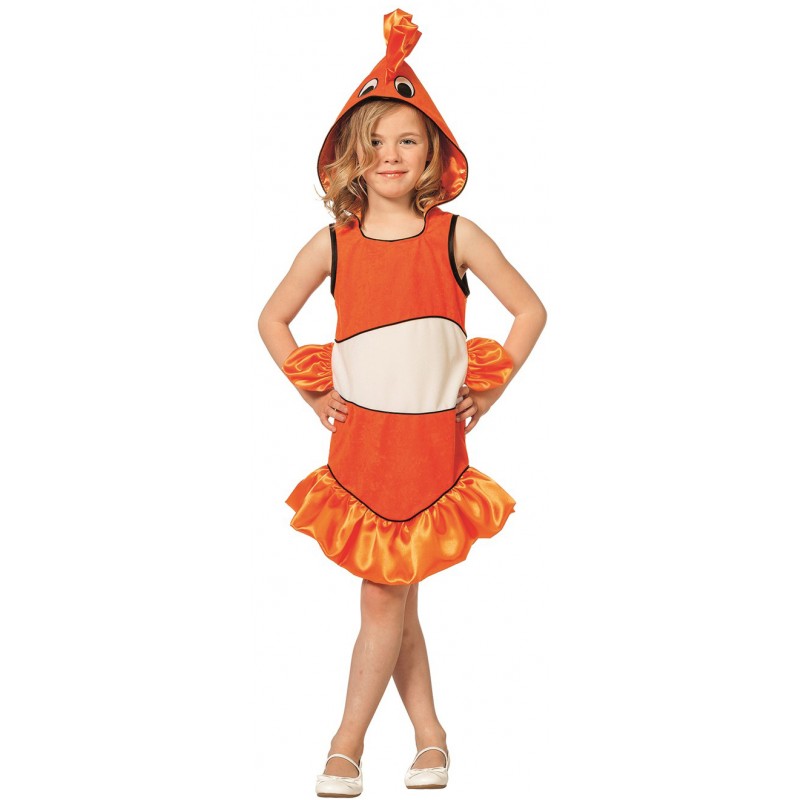 Clownfisch Kinderkostüm orange-Kinder 104