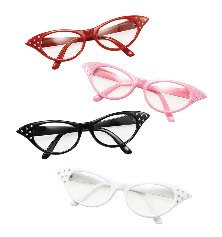 50er Jahre Retro Brille in 4 Farben-rot