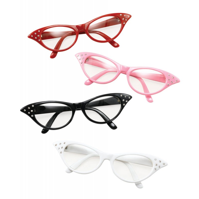 50er Jahre Retro Brille in 4 Farben-pink