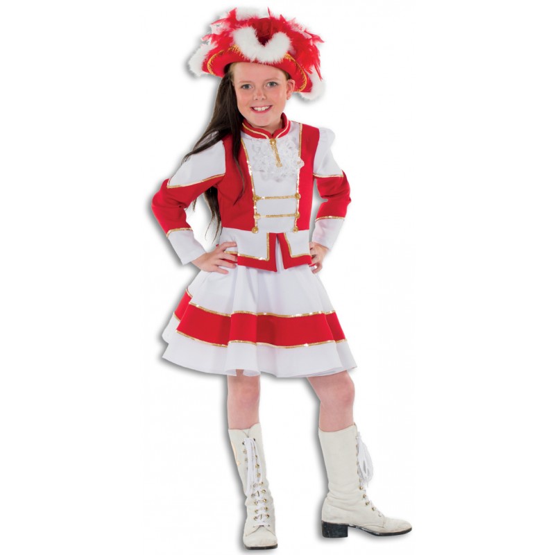Funkenmariechen Tanzmariechen Garde Kinderkostüm rot-weiß-Kinder 152