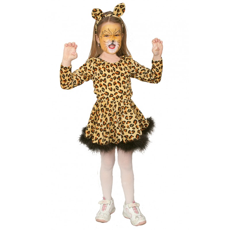 Leoparden Mädchen Kinderkostüm-Kinder 128
