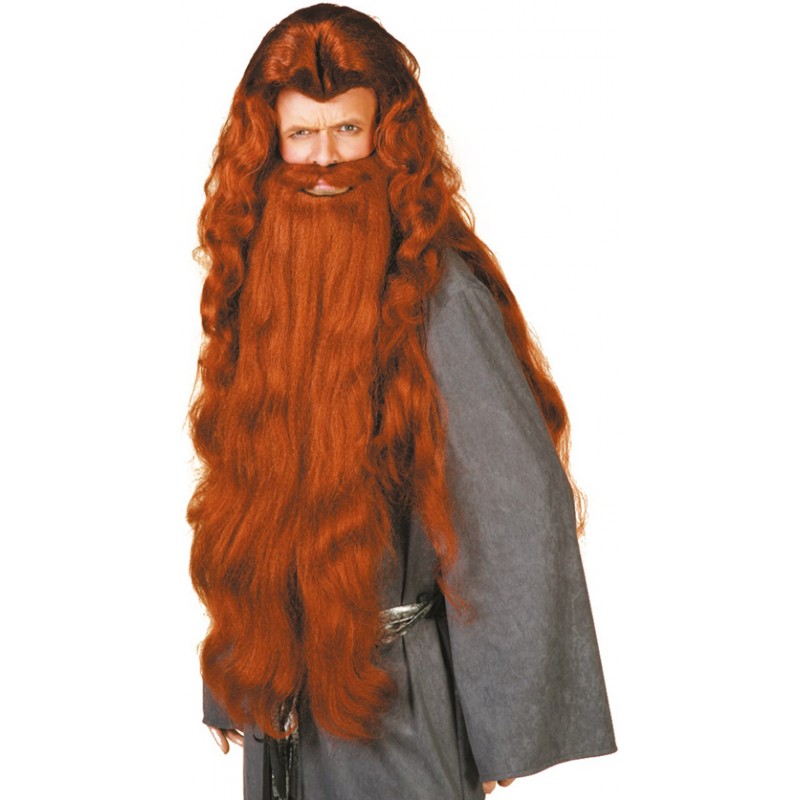 Zwergenkönig Zauberer Perücke mit langem Bart