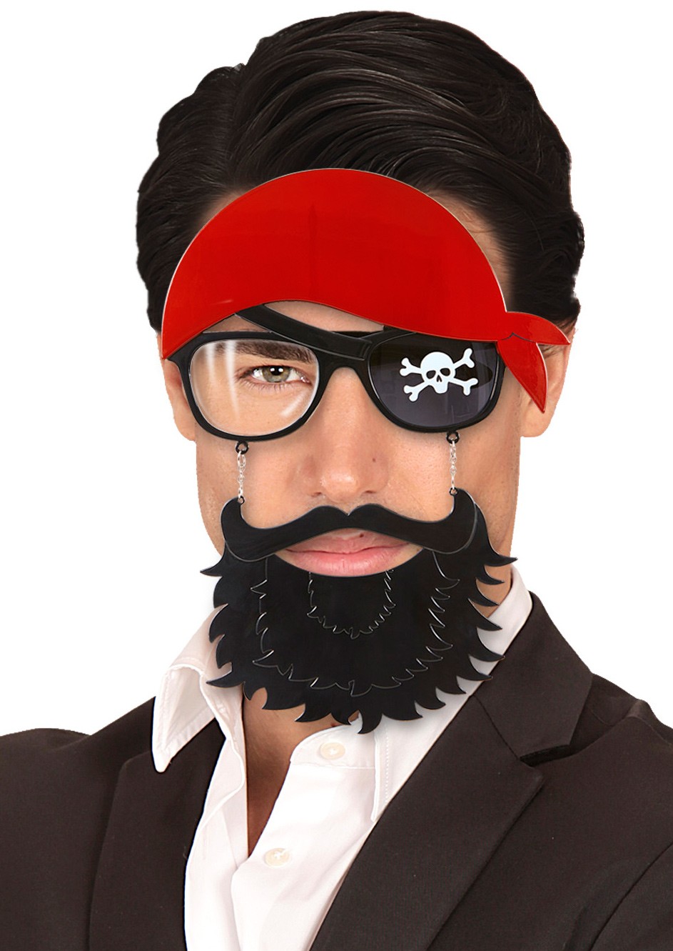 Lustige Piraten Brille mit Bart