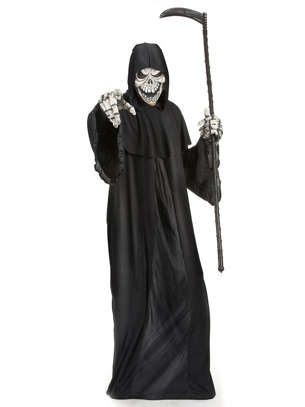 Sensenmann Halloween-Kostüm Dämon schwarz