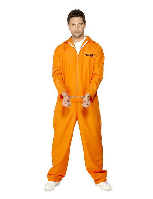 Psycho Gefangener Ausbrecher Kostüm orange
