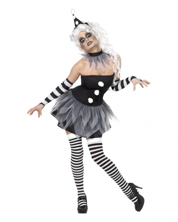 Düsterer Pierrot Damen Kostüm