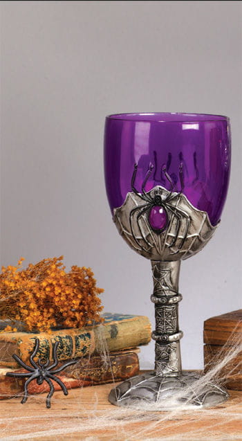 Spinnweben Weinglas lila