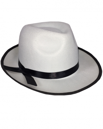 Weiß-schwarzer Al Capone Hut