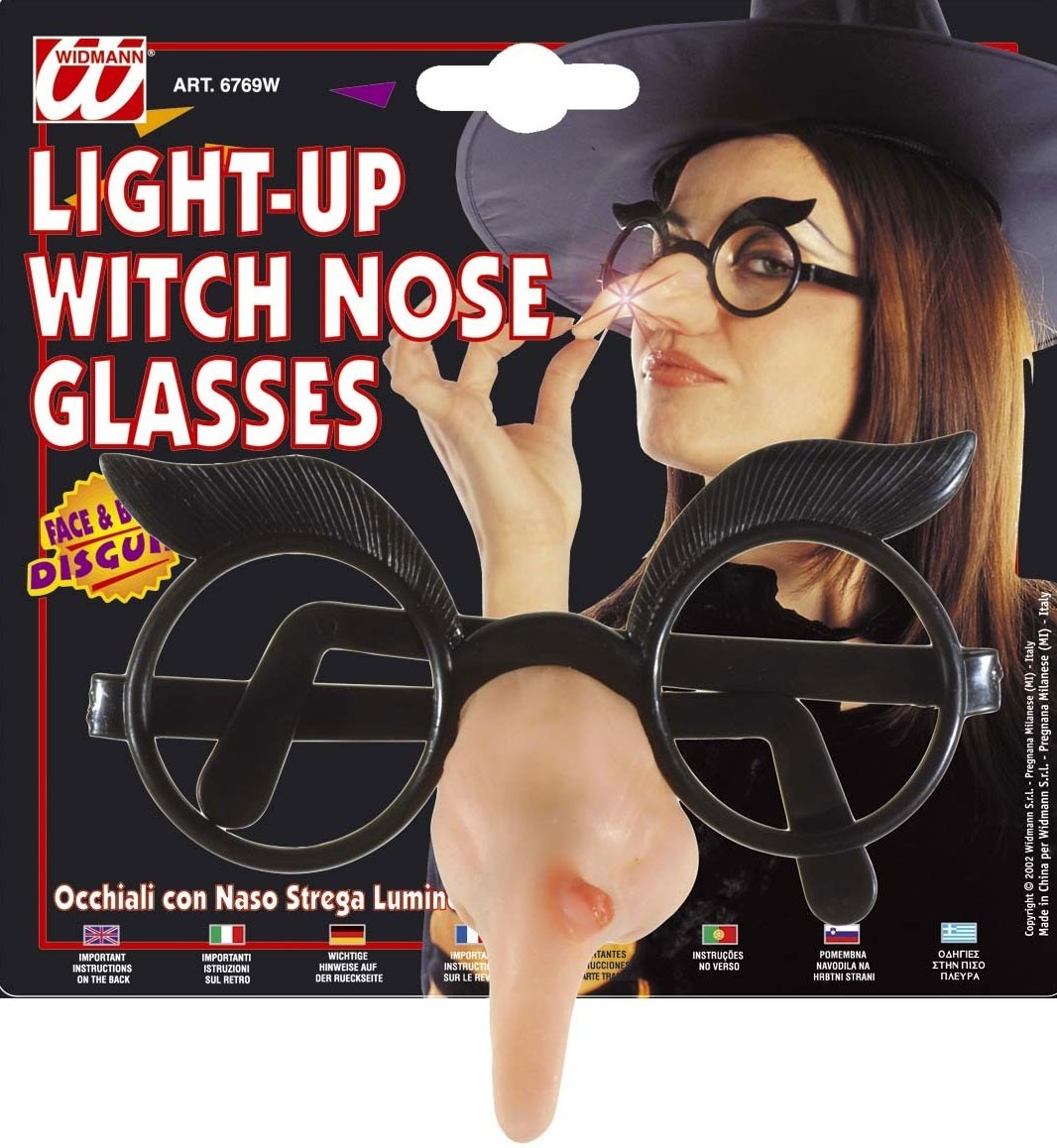 Brille mit leuchtender Hexennase