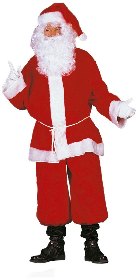 Weihnachtsmann Kostüm Plüsch 4-teilig