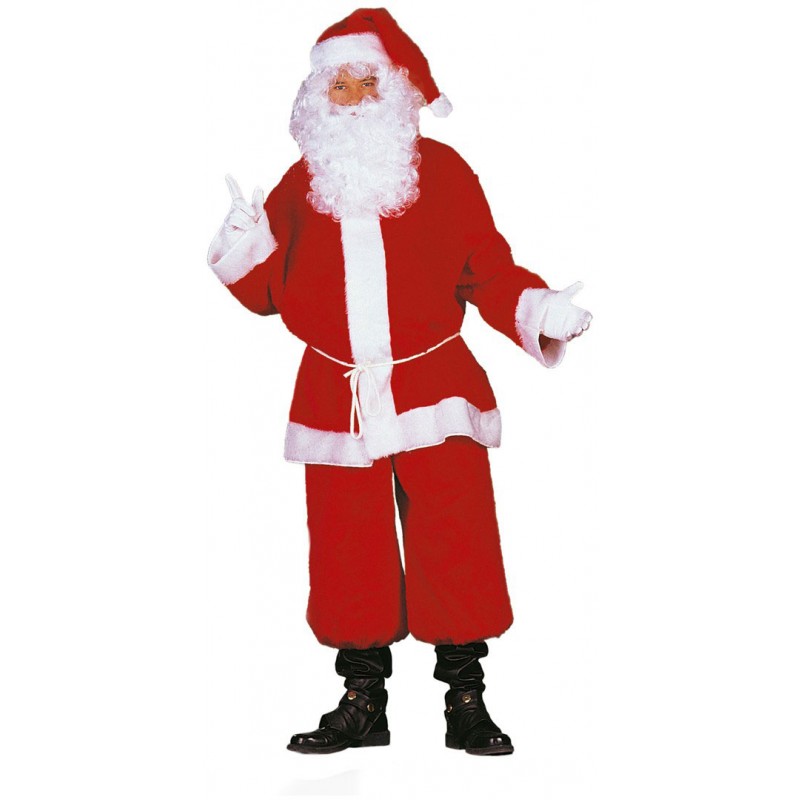 Weihnachtsmann Kostüm Plüsch 4-teilig-Herren 52