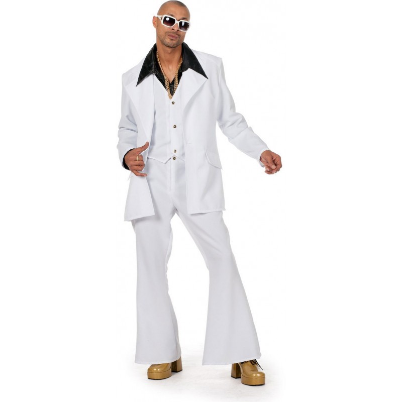 70er Disco Fever Anzug in weiß