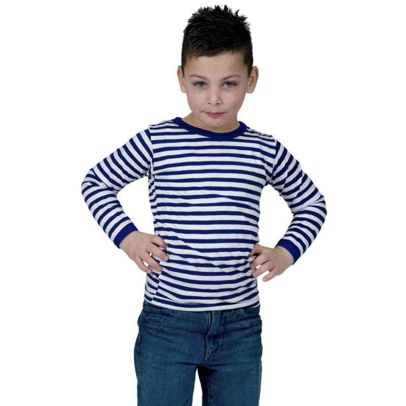 Langarm Ringelshirt blau-weiß für Kinder-Kinder 164