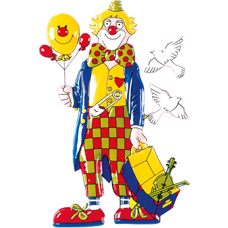 Clown mit Geige Wanddeko