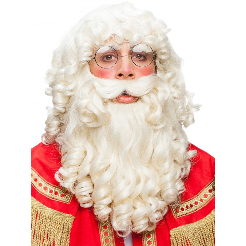 Weihnachtsmann Perücke mit Bart und Brille
