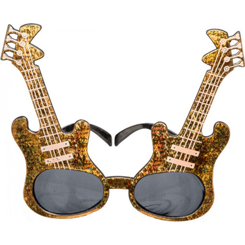 Coole Gitarren Brille gold