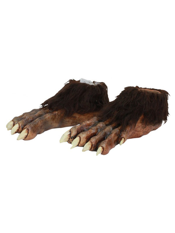 Werwolf Schuh-Überzieher Halloween Kostümaccessoire braun