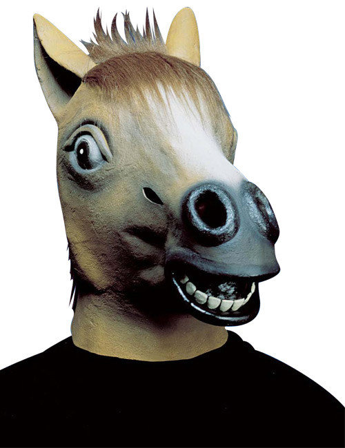 Pferd Maske Tiermaske braun-schwarz