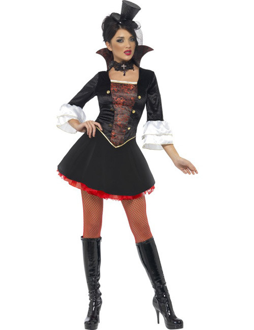 Steampunk Vampir-Prinzessin Damenkostüm schwarz-rot