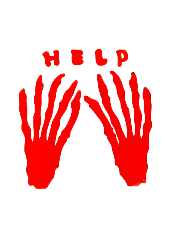 Blutige Hilferufe Hände Halloween Party-Deko rot 26x19cm