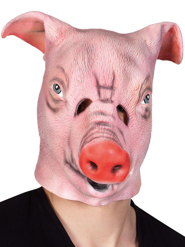 Schwein Latex-Maske Ferkel rosa