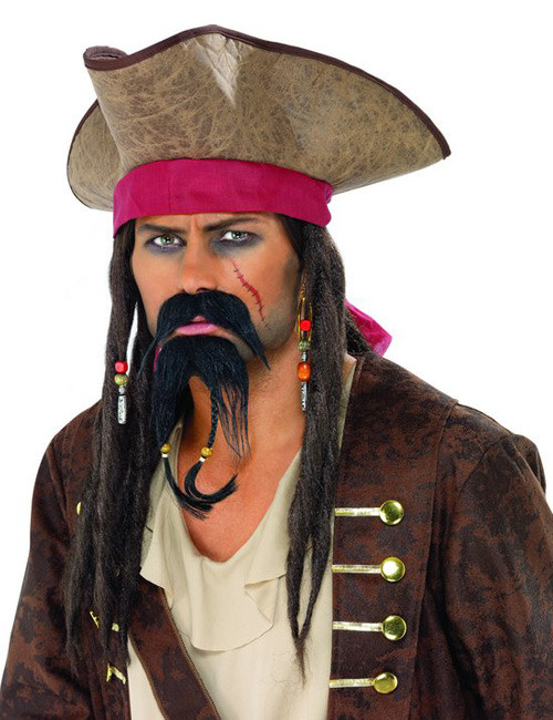 Piraten-Kapitän Bart-Set schwarz-braun