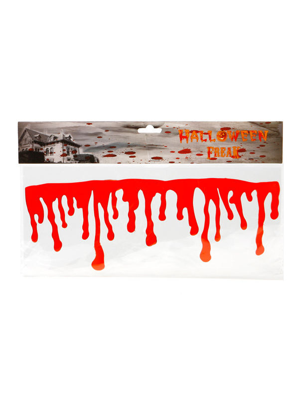 Fenster-Sticker Blutspuren Halloween Party-Deko rot 30x15cm
