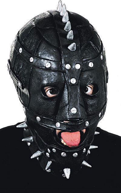 SM Maske mit Nieten schwarz-silber