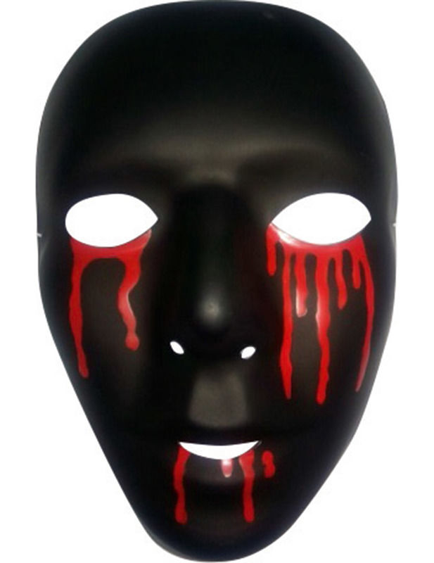 Schwarze Maske mit Blut für Herren Halloween schwarz