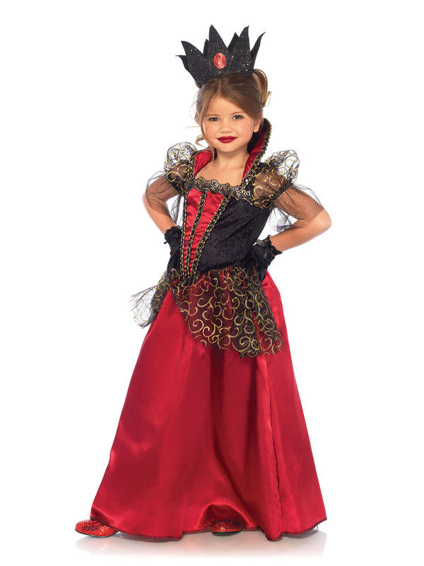 Böse Königin Halloween-Kinderkostüm schwarz-rot
