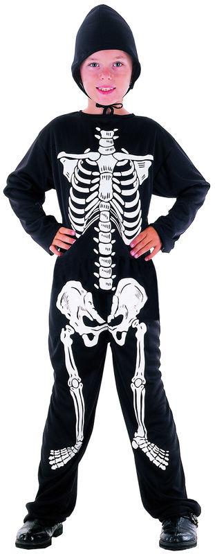 Kleiner Skelettjunge Halloween-Kinderkostüm schwarz-weiss