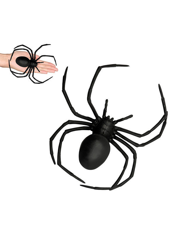 Schaurige Spinne Halloween-Deko schwarz 18x15cm
