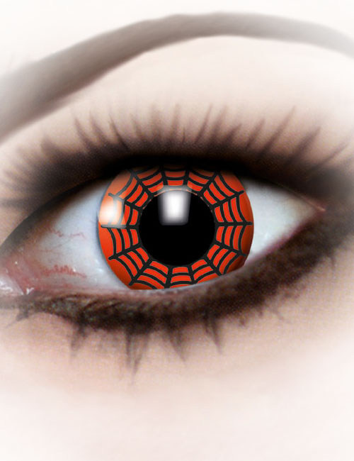 Kontaktlinsen Spinnennetz rot-schwarz