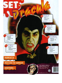 Dracula Vampir-Set Halloween schwarz-weiss-rot