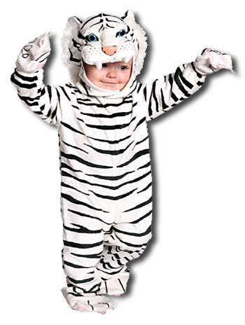 Weißer Kuschel Tiger Kostüm Gr. M