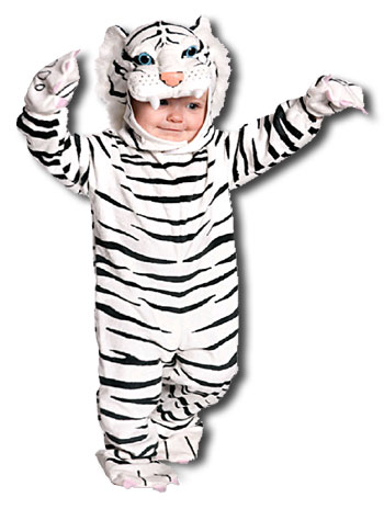 Weißer Kuschel Tiger Kostüm Gr. S