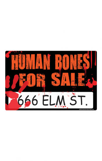 Morbides Halloween Schild Human Bones''''