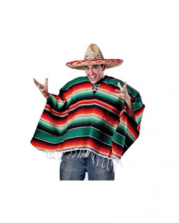 Mexikaner Poncho mit Streifen