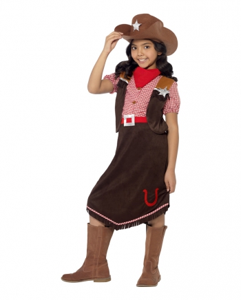 Cowgirl Deluxe Kinderkostüm mit Hut