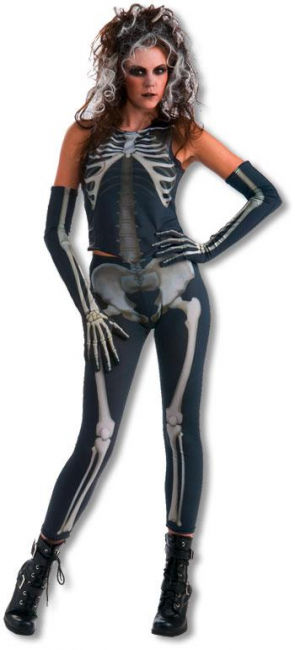 Gruseliges Skelett Girl Kostüm
