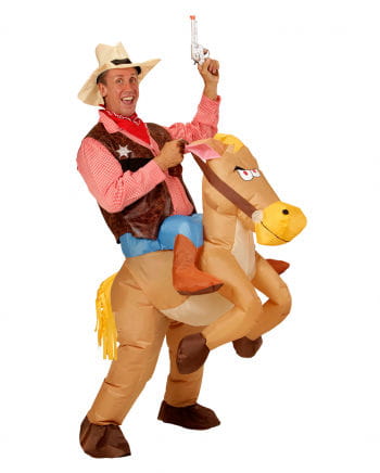 Cowboy auf Pferd Kostüm aufblasbar