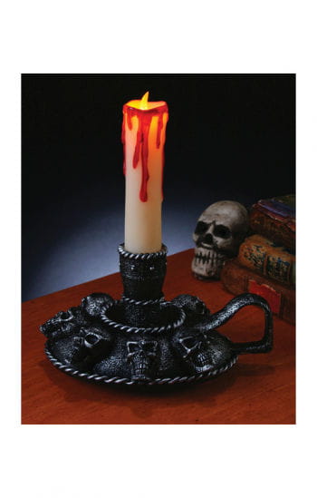 Totenkopf Kerzenständer mit LED Licht